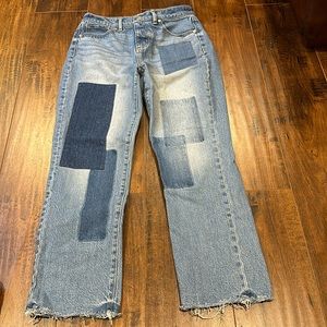 Loft jeans patch work Size 0 (25) the straight crop